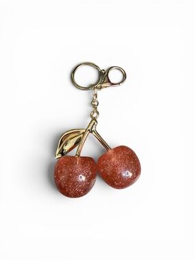 BUY NOW: Pink Sparkle Cherries Bag Charm Keychain (A806)